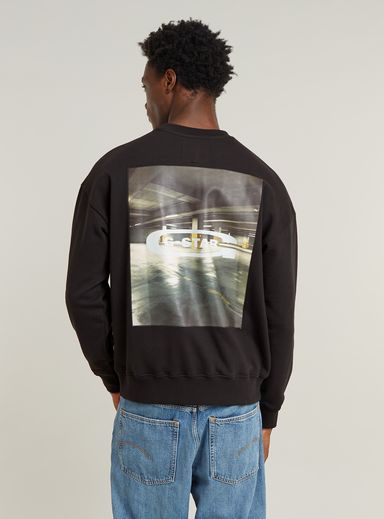 Photo Back Print Loose Sweater